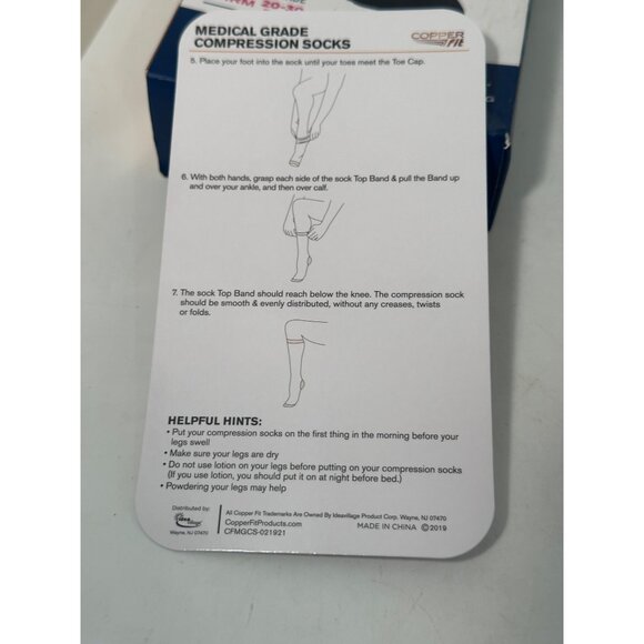 Copper Fit Health+ Medical Grade Compression Socks Firm 20-30 MmHg Unisex M - Picture 9 of 9